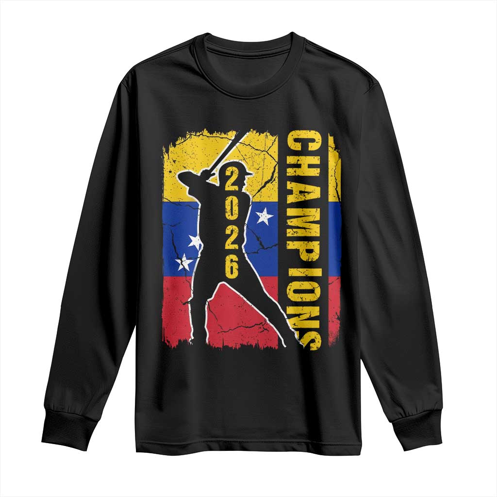 Venezuela 2026 Champions Long Sleeve Shirt Baseball Vinotinto Pride Gift TS12 Black Print Your Wear