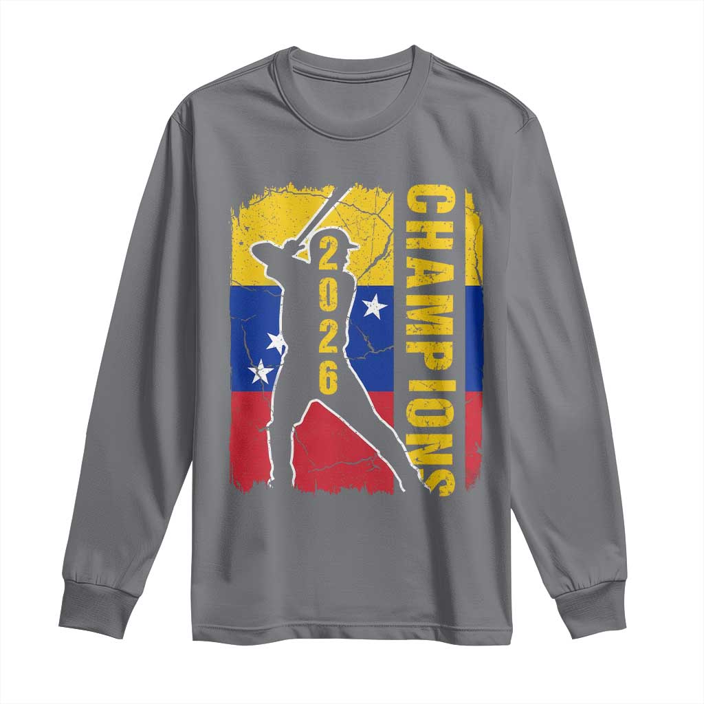 Venezuela 2026 Champions Long Sleeve Shirt Baseball Vinotinto Pride Gift TS12 Charcoal Print Your Wear
