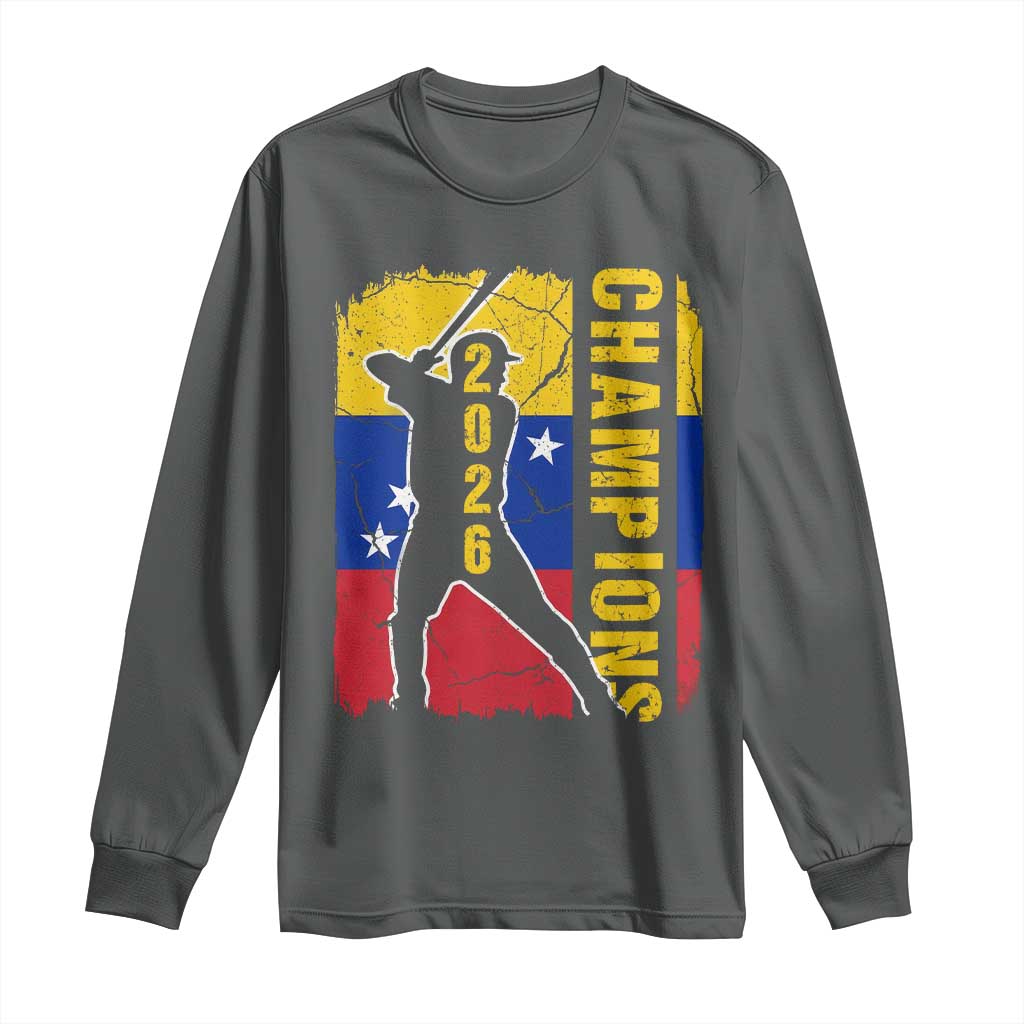 Venezuela 2026 Champions Long Sleeve Shirt Baseball Vinotinto Pride Gift TS12 Dark Heather Print Your Wear