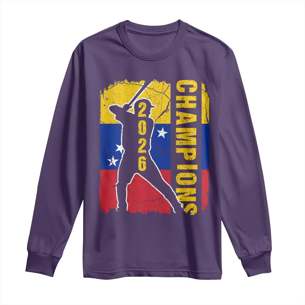 Venezuela 2026 Champions Long Sleeve Shirt Baseball Vinotinto Pride Gift TS12 Purple Print Your Wear
