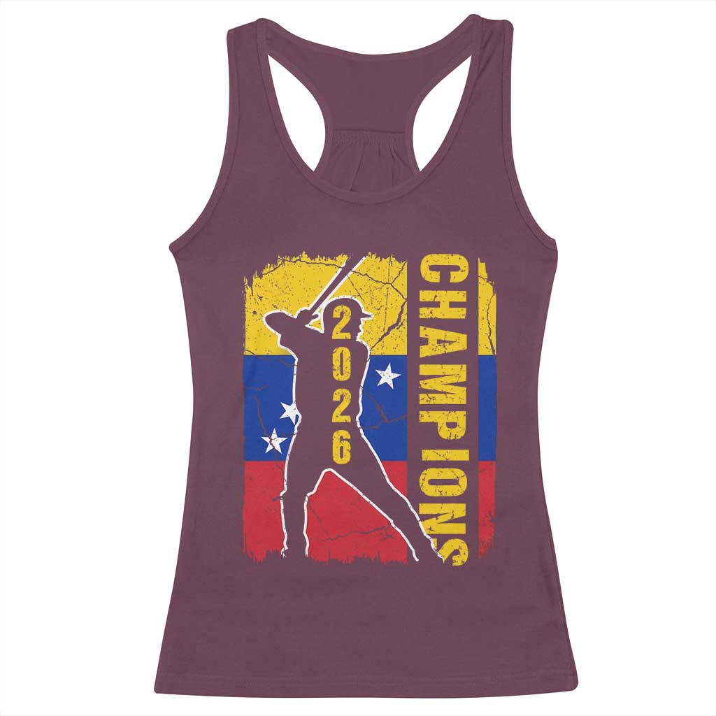 Venezuela 2026 Champions Racerback Tank Top Baseball Vinotinto Pride Gift TS12 Maroon Print Your Wear
