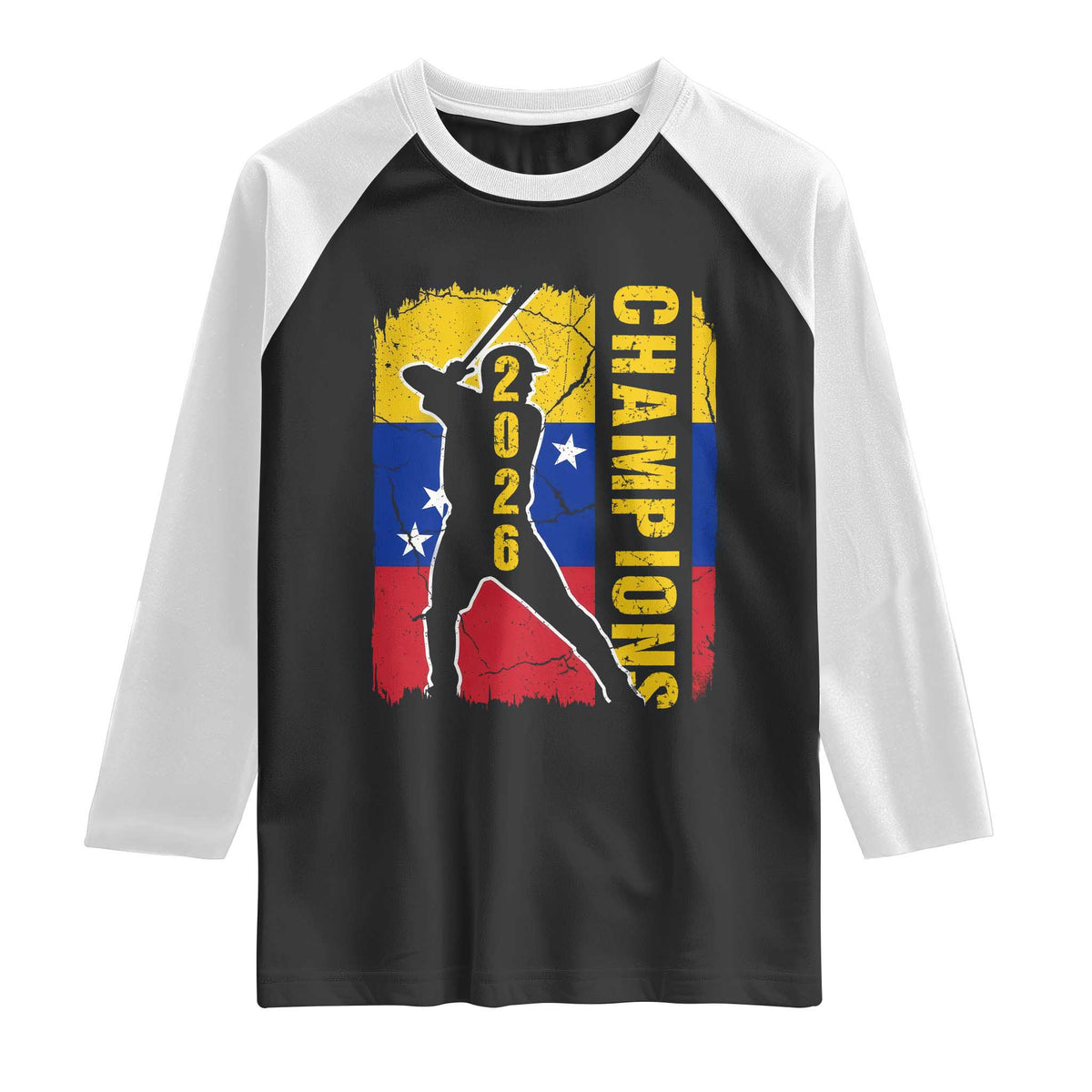 Venezuela 2026 Champions Raglan Shirt Baseball Vinotinto Pride Gift TS12 Black White Print Your Wear