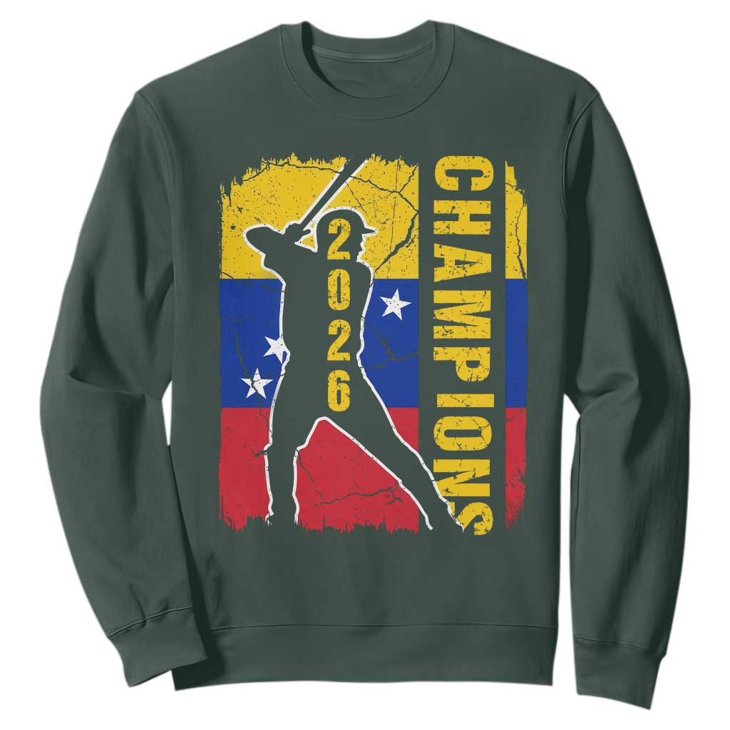 Venezuela 2026 Champions Sweatshirt Baseball Vinotinto Pride Gift TS12 Dark Forest Green Print Your Wear