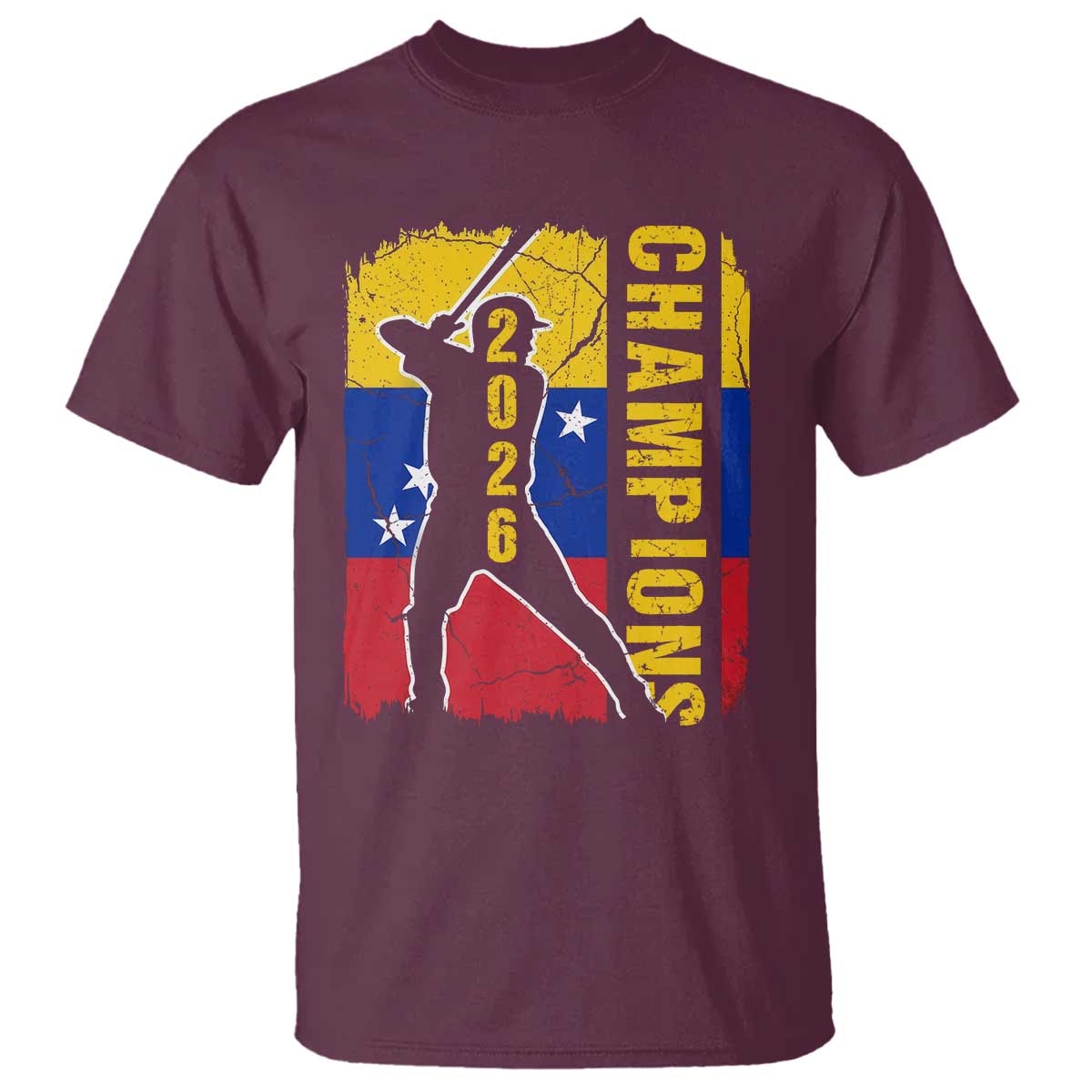 Venezuela 2026 Champions T Shirt Baseball Vinotinto Pride Gift TS12 Maroon Print Your Wear