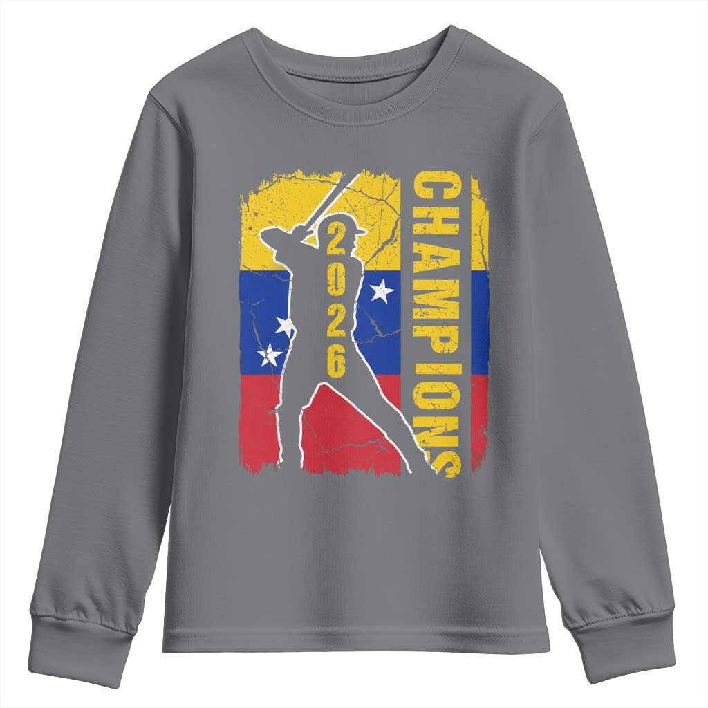 Venezuela 2026 Champions Youth Sweatshirt Baseball Vinotinto Pride Gift TS12 Charcoal Print Your Wear