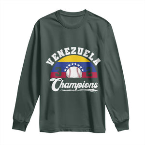 Venezuela 2026 Champions Long Sleeve Shirt Baseball Patriotic Pride TS12 Dark Forest Green Print Your Wear
