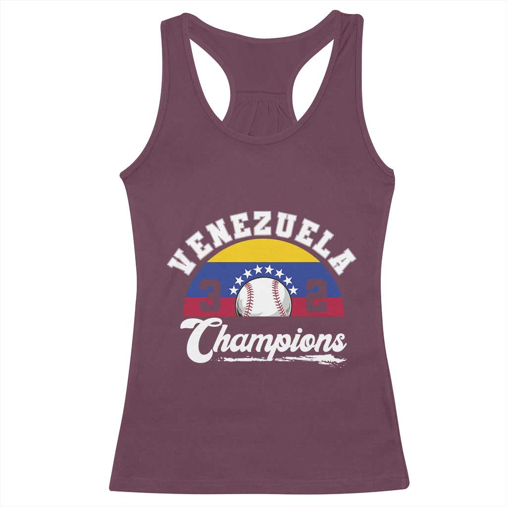 Venezuela 2026 Champions Racerback Tank Top Baseball Patriotic Pride TS12 Maroon Print Your Wear