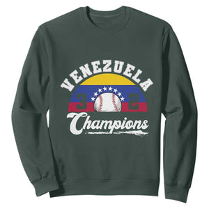 Venezuela 2026 Champions Sweatshirt Baseball Patriotic Pride TS12 Dark Forest Green Print Your Wear