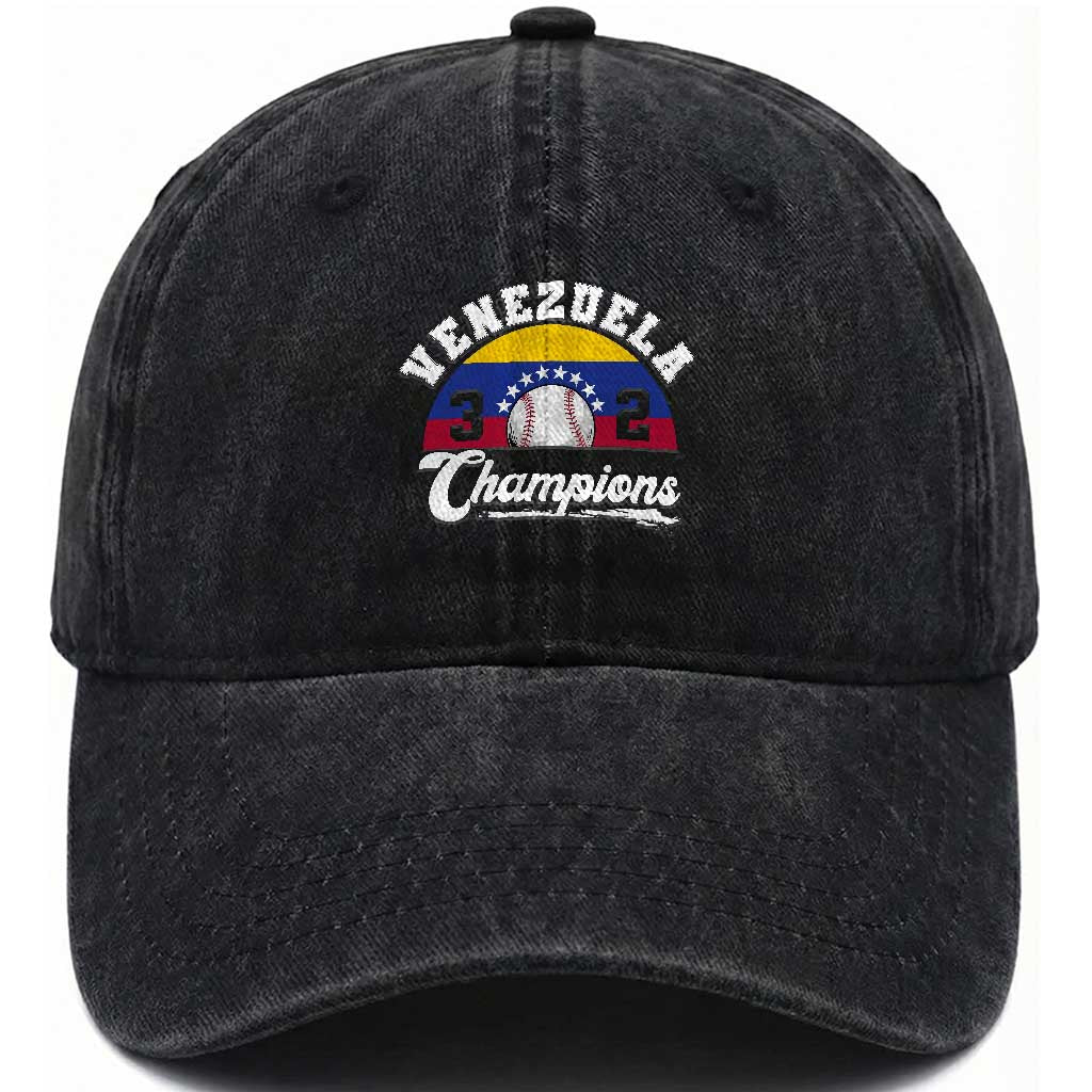 Venezuela 2026 Champions Washed Cotton Baseball Cap Baseball Patriotic Pride TS12 Print Your Wear