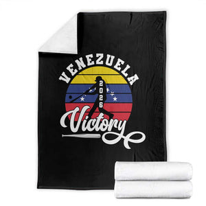 Venezuela 2026 Victory Baseball Throw Blanket Retro Softball Player Gift TS12 Black Print Your Wear