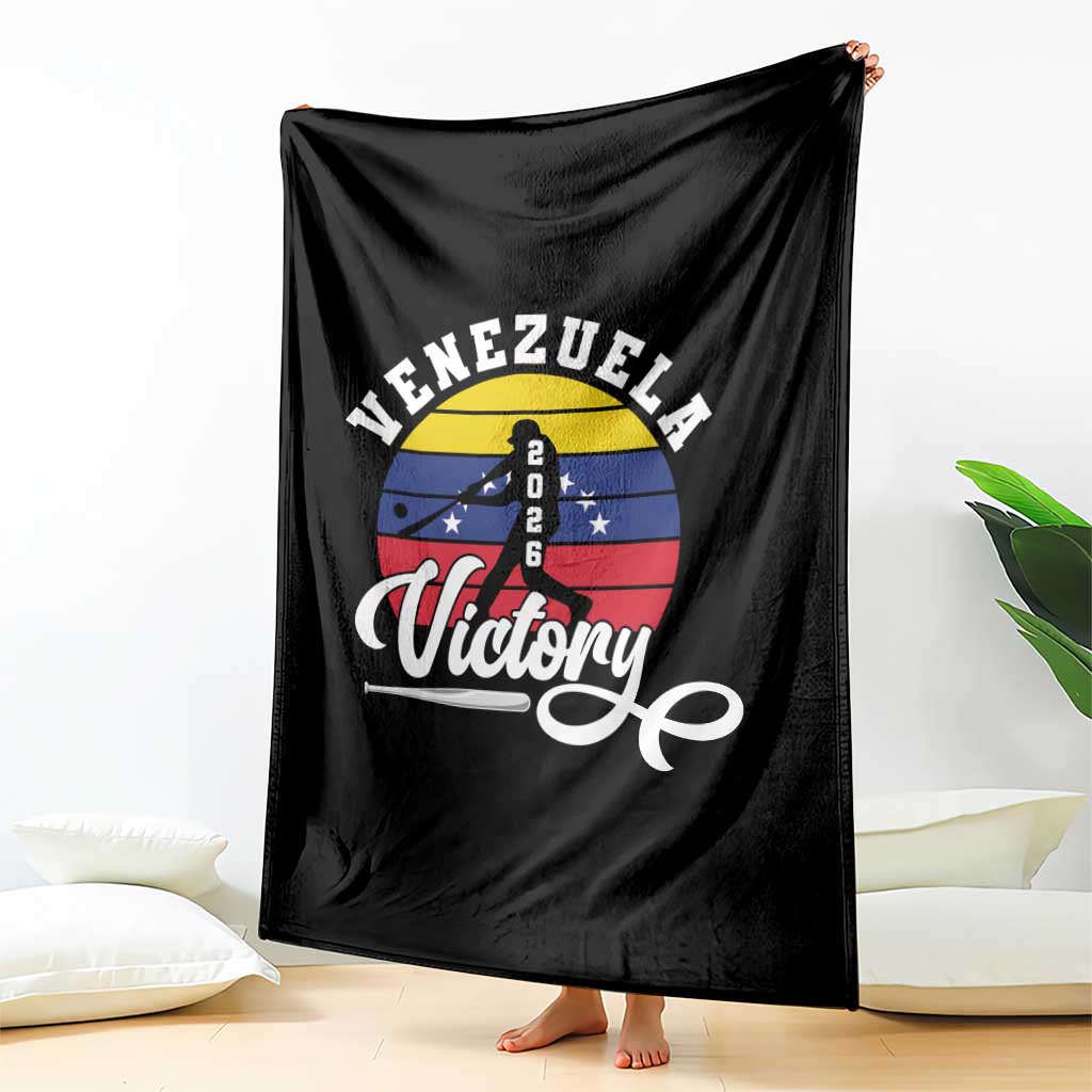 Venezuela 2026 Victory Baseball Throw Blanket Retro Softball Player Gift TS12 Print Your Wear