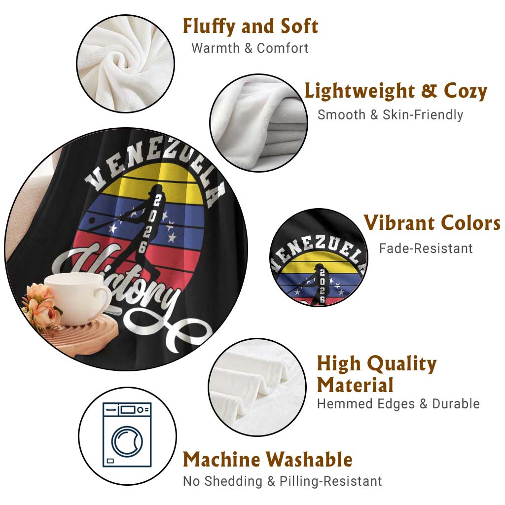 Venezuela 2026 Victory Baseball Throw Blanket Retro Softball Player Gift TS12 Print Your Wear