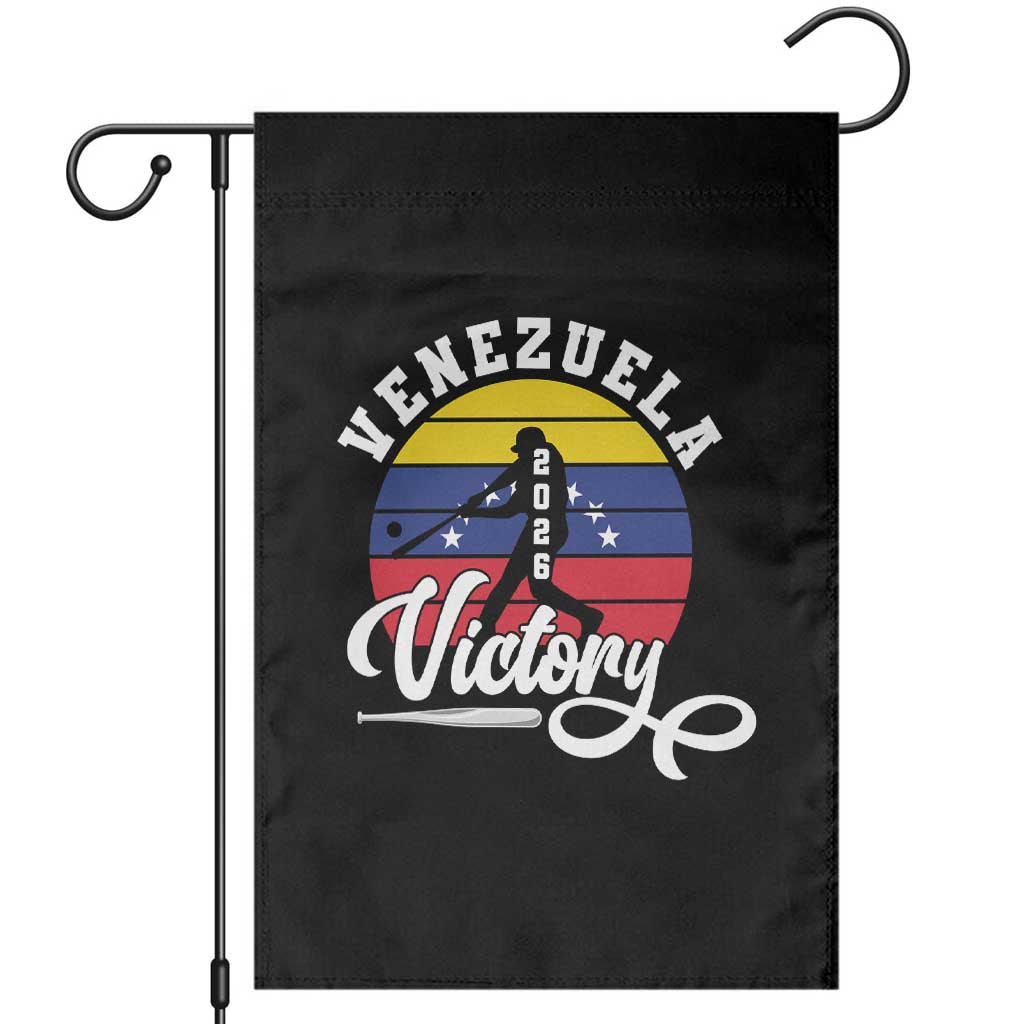 Venezuela 2026 Victory Baseball Garden Flag Retro Softball Player Gift TS12 Black Print Your Wear
