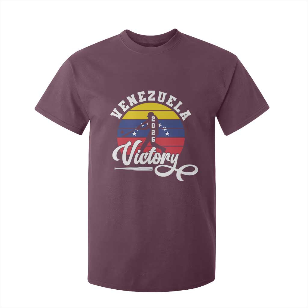 Venezuela 2026 Victory Baseball T Shirt For Kid Retro Softball Player Gift TS12 Maroon Print Your Wear