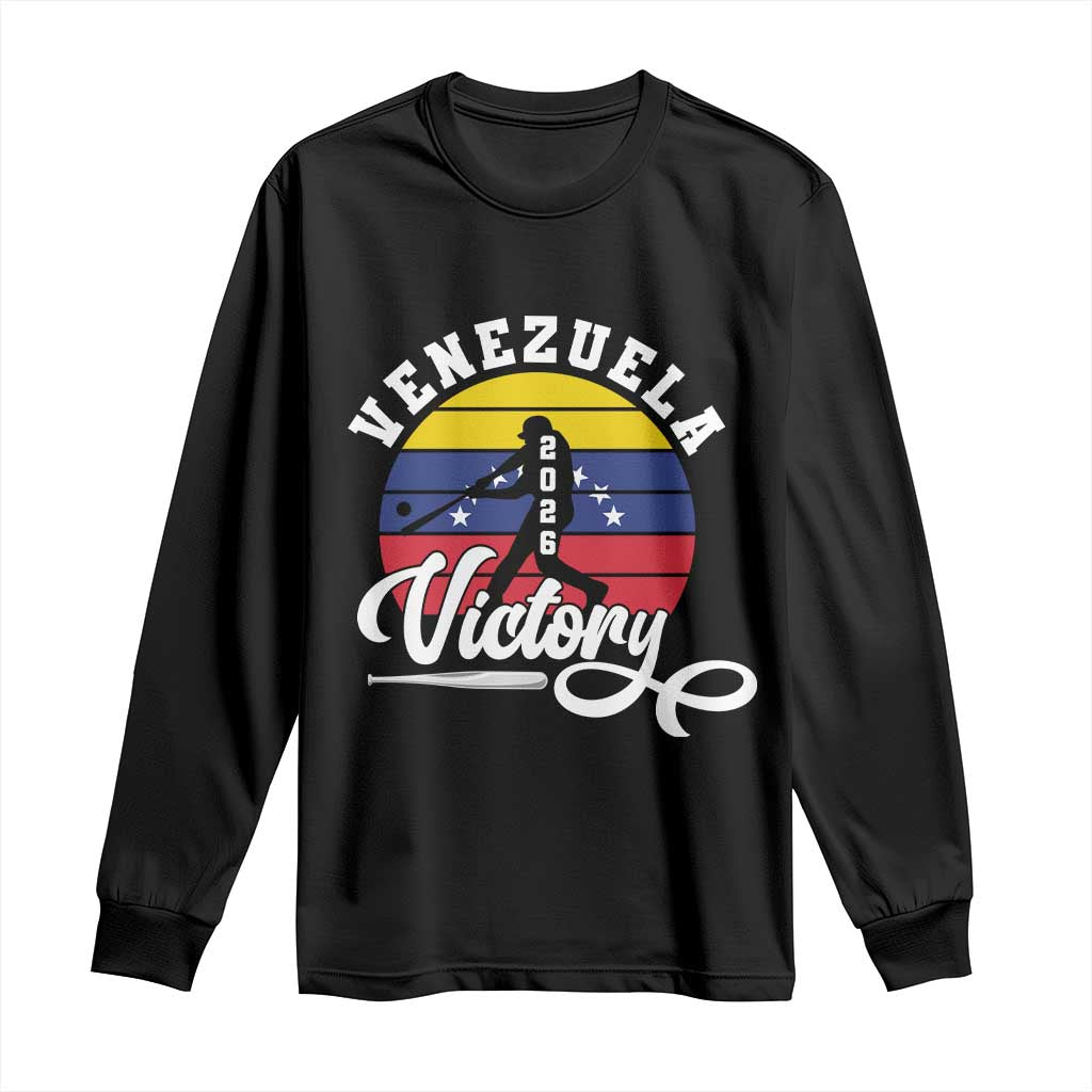 Venezuela 2026 Victory Baseball Long Sleeve Shirt Retro Softball Player Gift TS12 Black Print Your Wear