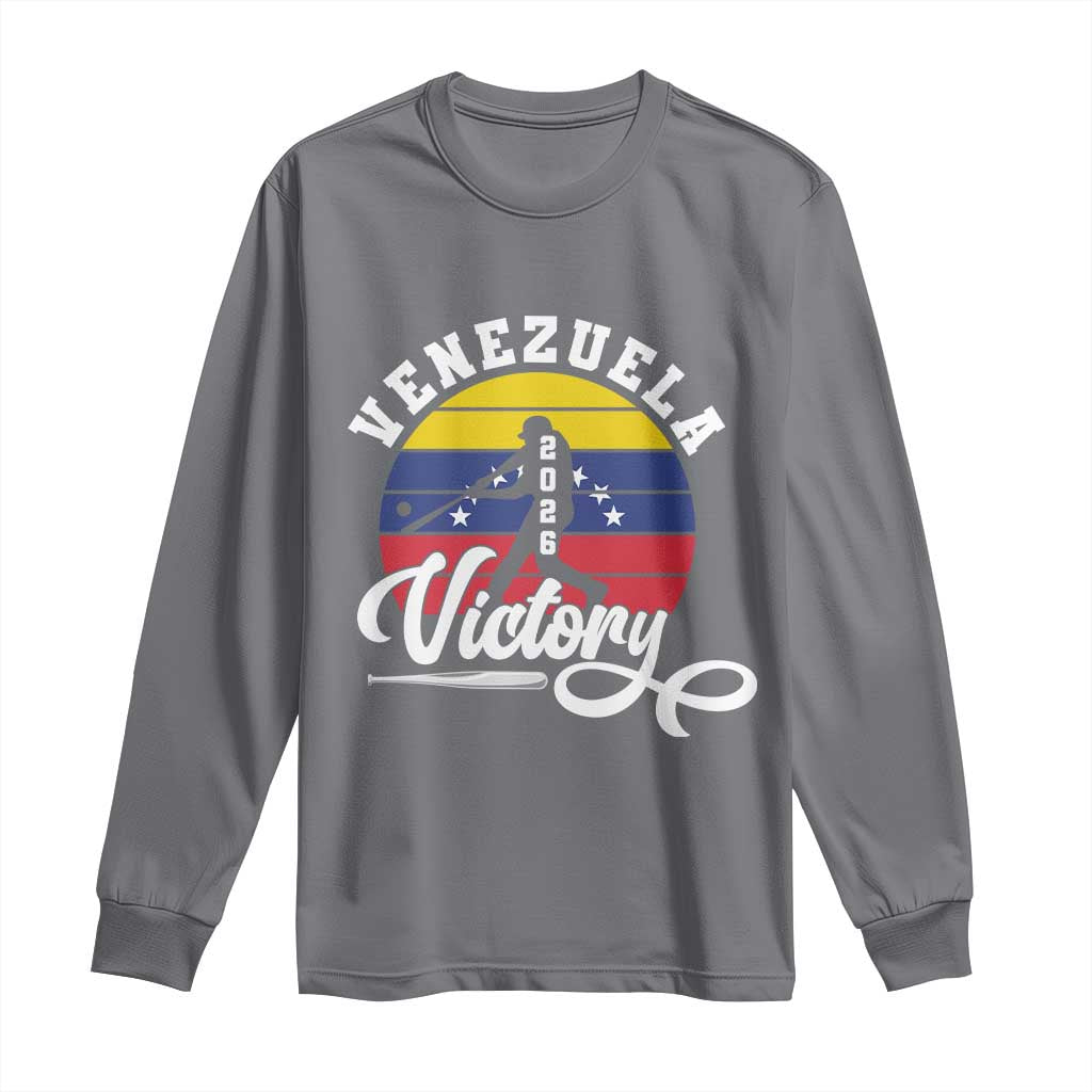Venezuela 2026 Victory Baseball Long Sleeve Shirt Retro Softball Player Gift TS12 Charcoal Print Your Wear