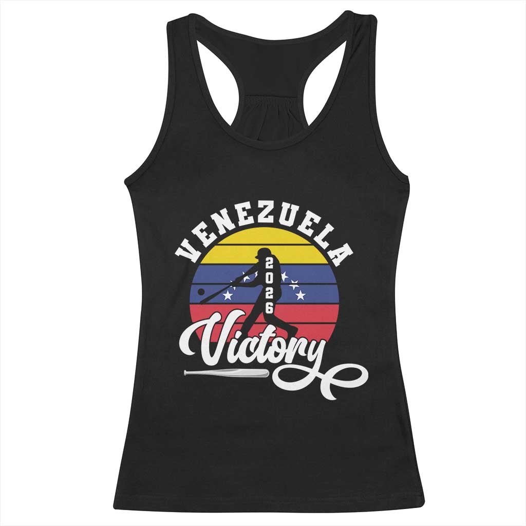 Venezuela 2026 Victory Baseball Racerback Tank Top Retro Softball Player Gift TS12 Black Print Your Wear