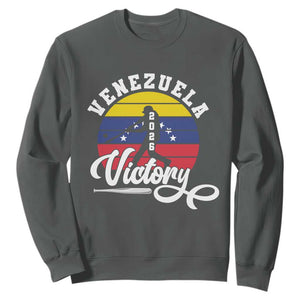 Venezuela 2026 Victory Baseball Sweatshirt Retro Softball Player Gift TS12 Dark Heather Print Your Wear
