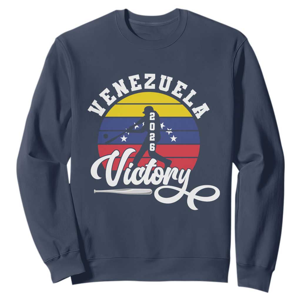 Venezuela 2026 Victory Baseball Sweatshirt Retro Softball Player Gift TS12 Navy Print Your Wear