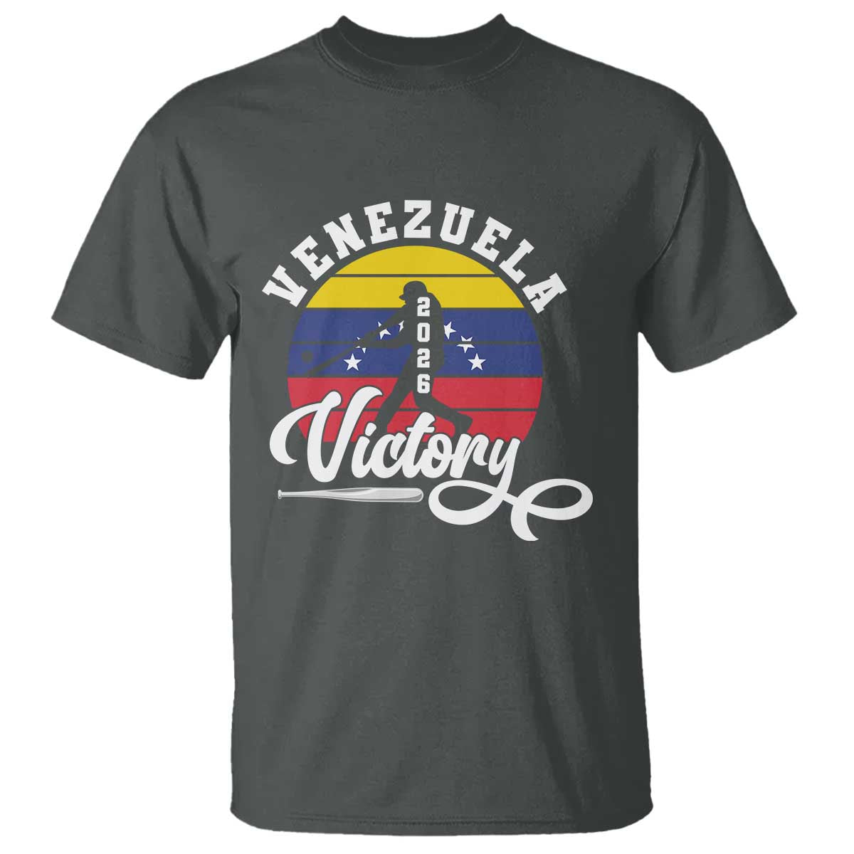 Venezuela 2026 Victory Baseball T Shirt Retro Softball Player Gift TS12 Dark Heather Print Your Wear