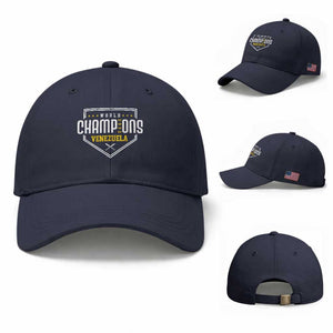 Venezuela 2026 Champions Baseball Cap Baseball Venezuelan Pride TS12 Baseball Cap Universal Fit Navy Print Your Wear