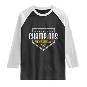 Venezuela 2026 Champions Raglan Shirt Baseball Venezuelan Pride TS12 Black White Print Your Wear