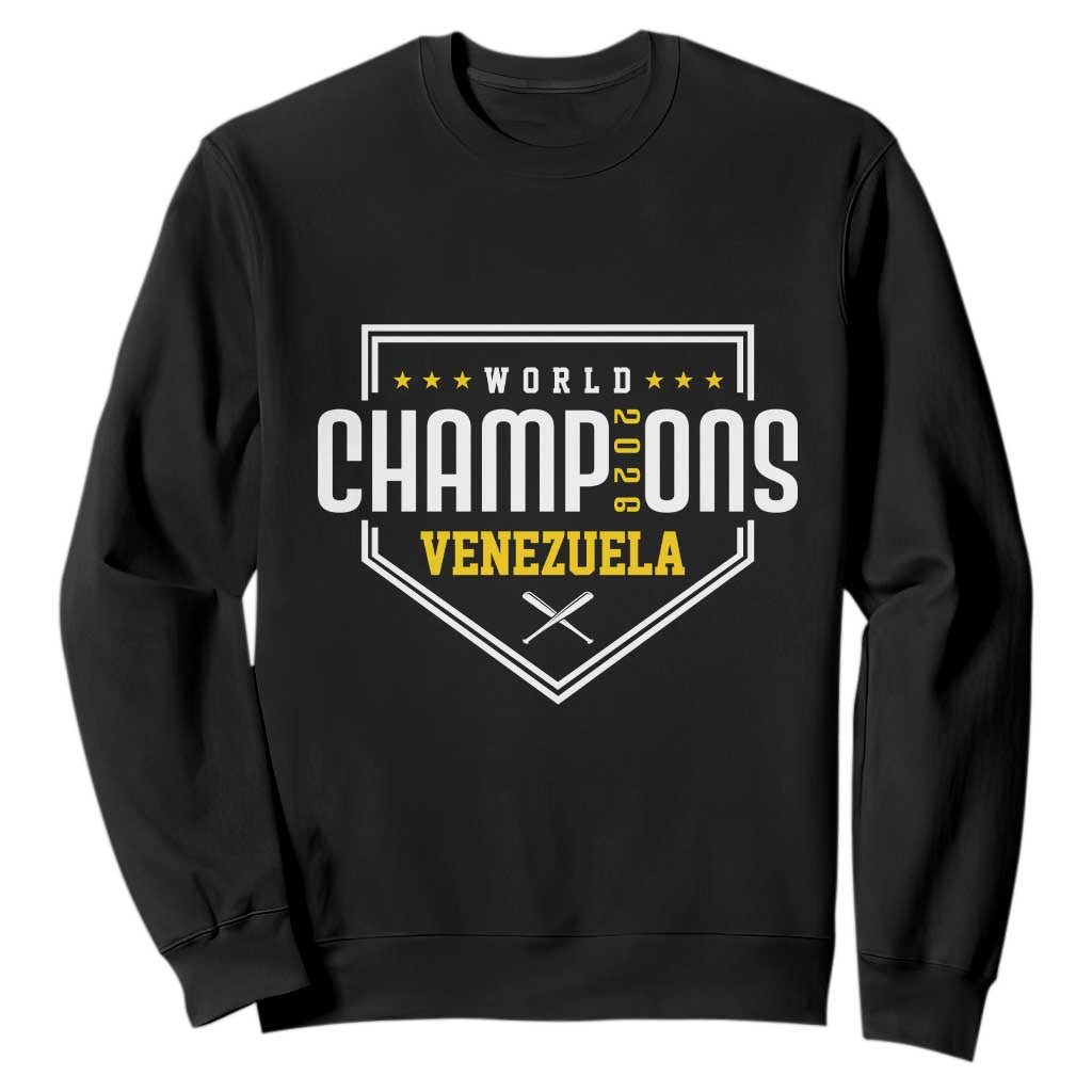 Venezuela 2026 Champions Sweatshirt Baseball Venezuelan Pride TS12 Black Print Your Wear