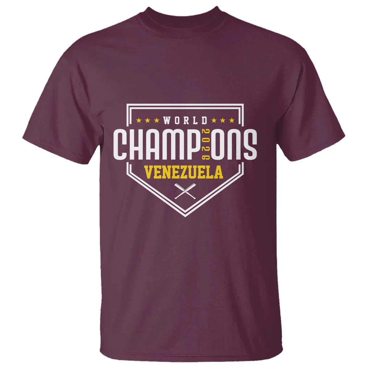 Venezuela 2026 Champions T Shirt Baseball Venezuelan Pride TS12 Maroon Print Your Wear