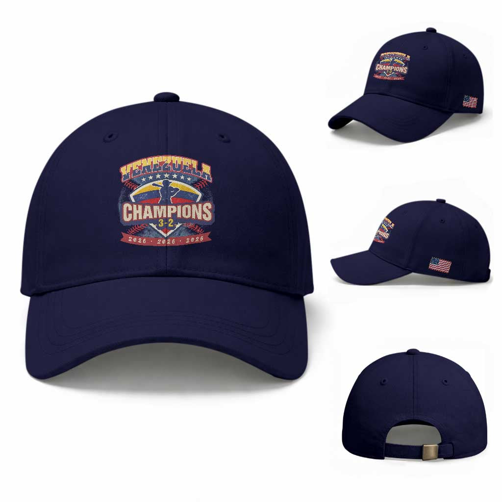 Venezuela 2026 Champions Baseball Cap Baseball Fan Pride TS12 Baseball Cap Universal Fit Dark Blue Print Your Wear