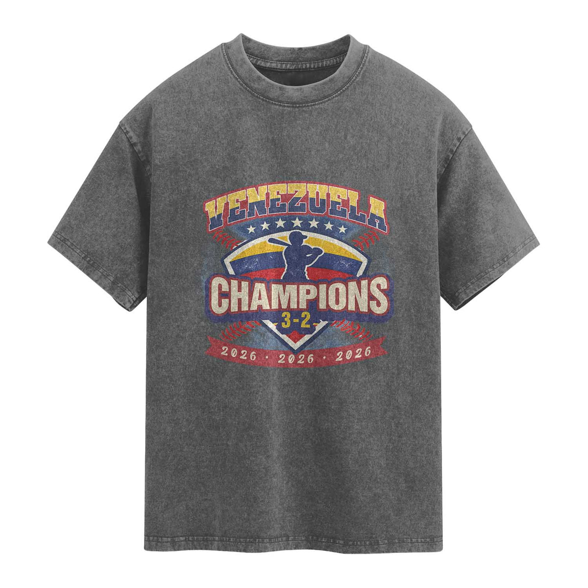 Venezuela 2026 Champions Washed Cotton T-Shirt Baseball Fan Pride