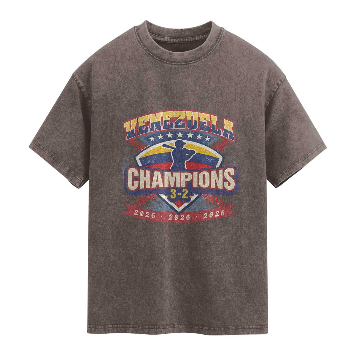Venezuela 2026 Champions Washed Cotton T-Shirt Baseball Fan Pride