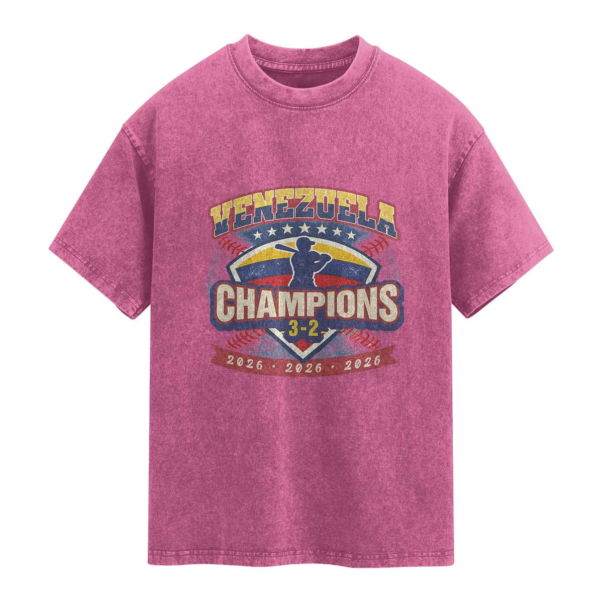 Venezuela 2026 Champions Washed Cotton T-Shirt Baseball Fan Pride