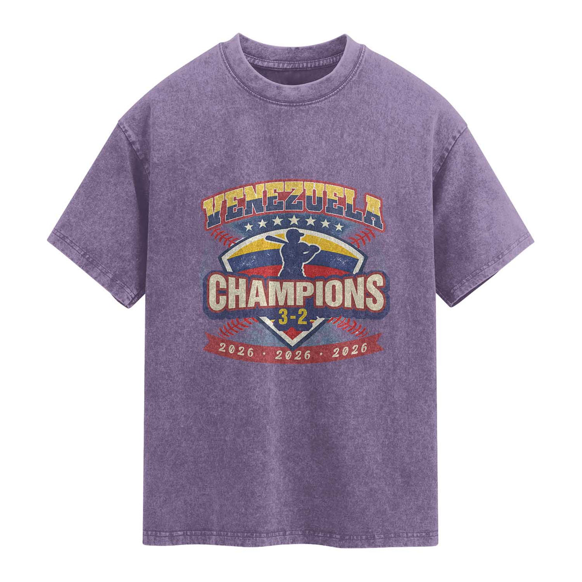 Venezuela 2026 Champions Washed Cotton T-Shirt Baseball Fan Pride