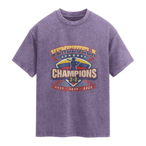 Venezuela 2026 Champions Washed Cotton T-Shirt Baseball Fan Pride