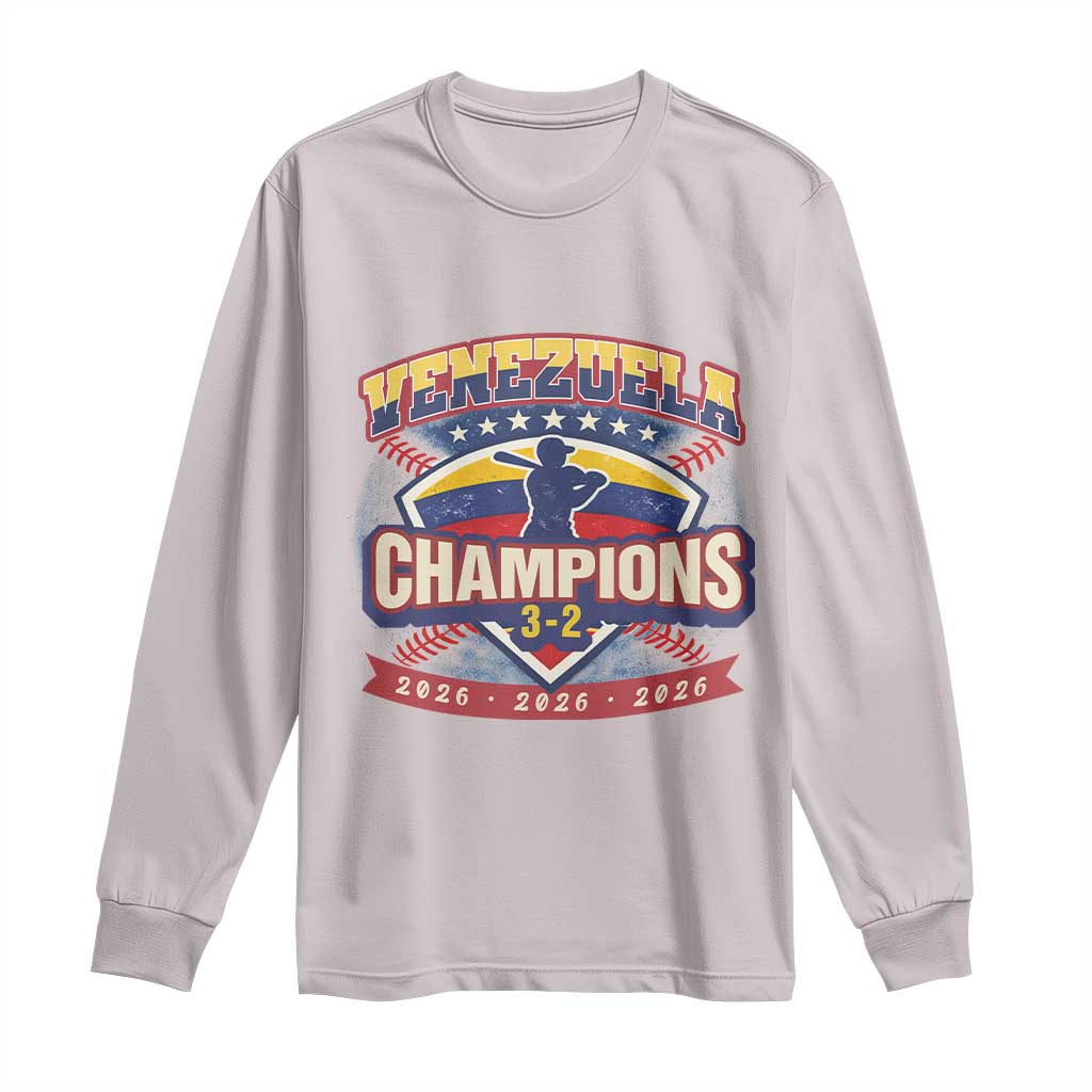 Venezuela 2026 Champions Long Sleeve Shirt Baseball Fan Pride TS12 Ice Gray Print Your Wear