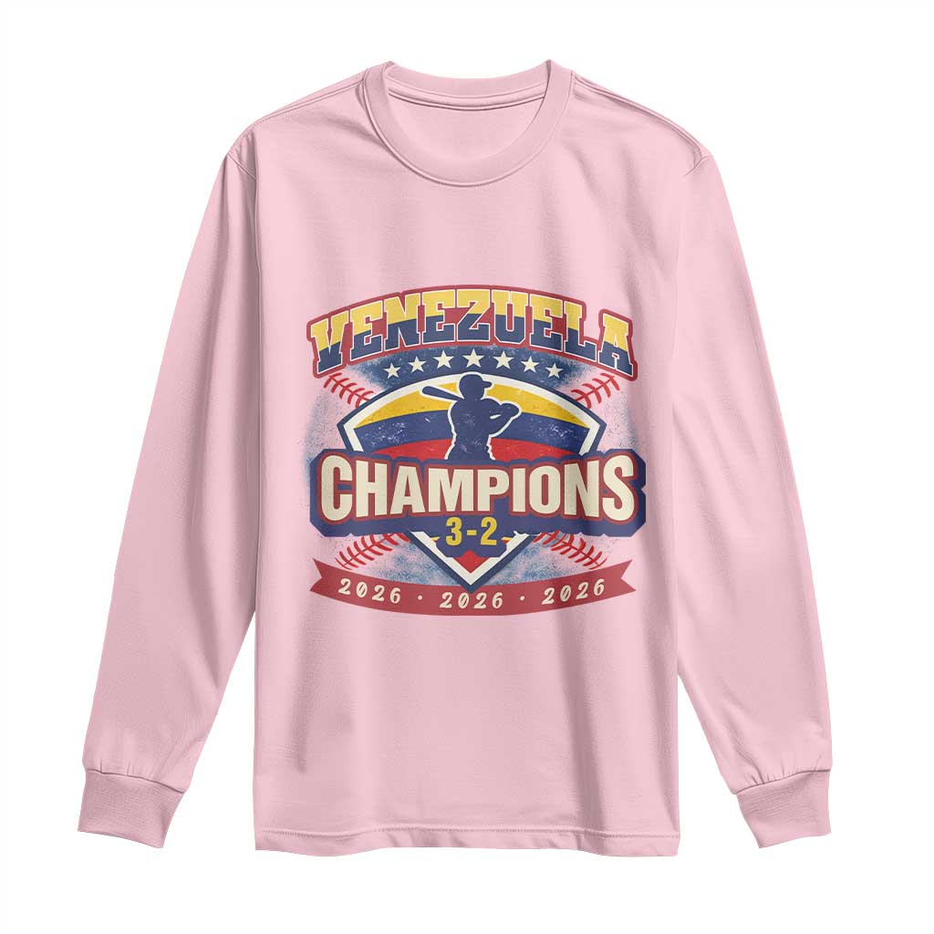 Venezuela 2026 Champions Long Sleeve Shirt Baseball Fan Pride TS12 Light Pink Print Your Wear
