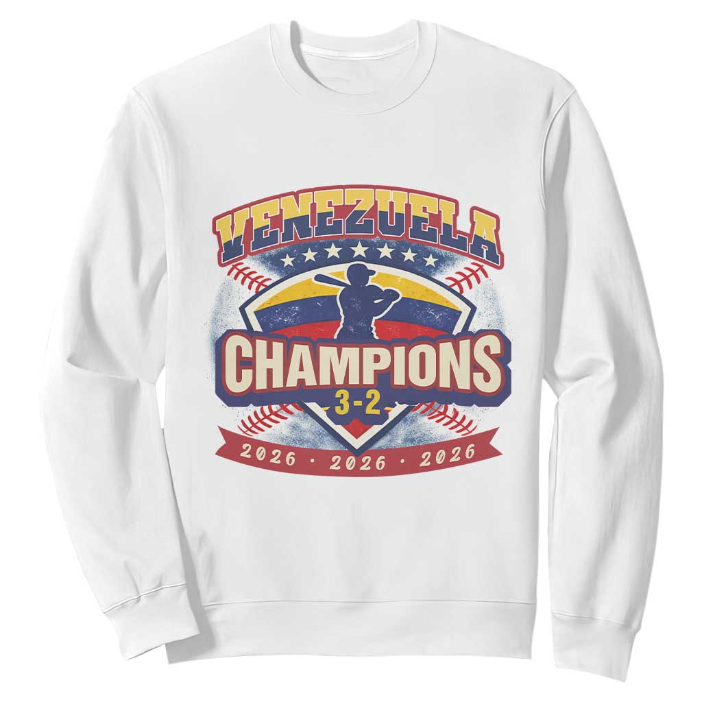 Venezuela 2026 Champions Sweatshirt Baseball Fan Pride TS12 White Print Your Wear