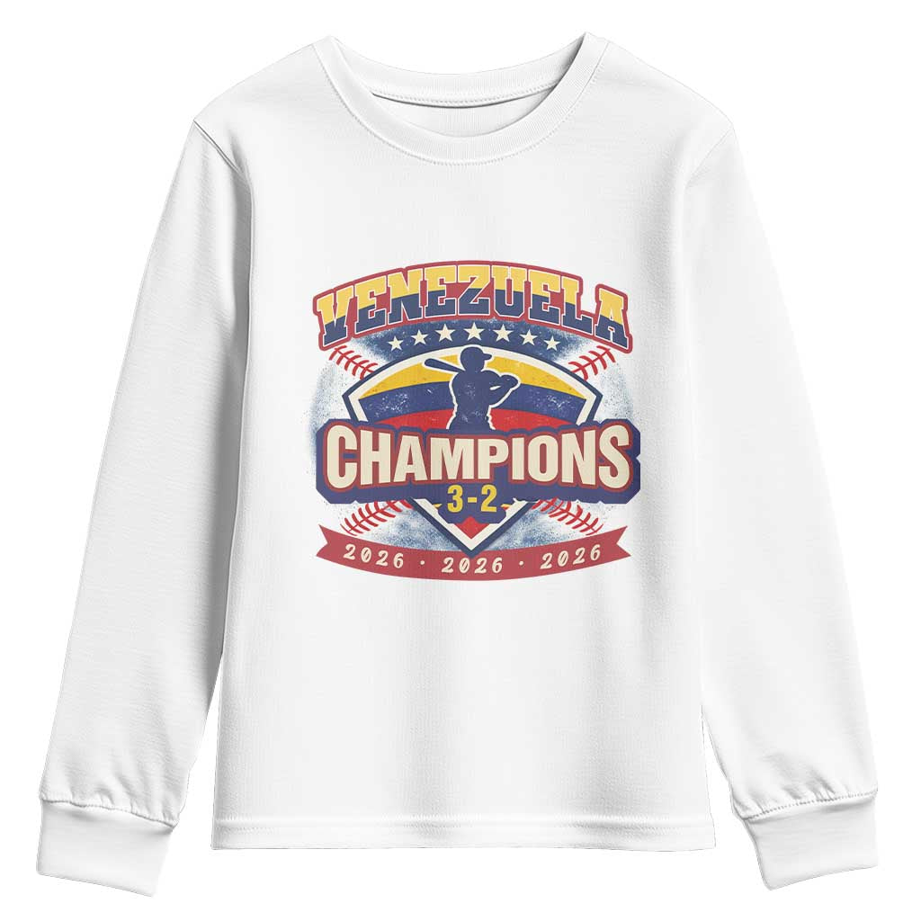 Venezuela 2026 Champions Youth Sweatshirt Baseball Fan Pride TS12 White Print Your Wear