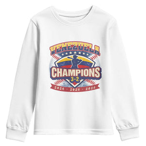 Venezuela 2026 Champions Youth Sweatshirt Baseball Fan Pride TS12 White Print Your Wear