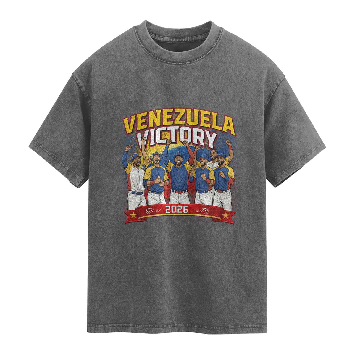 Venezuela Baseball Victory Washed Cotton T-Shirt Venezuelan Pride Gift