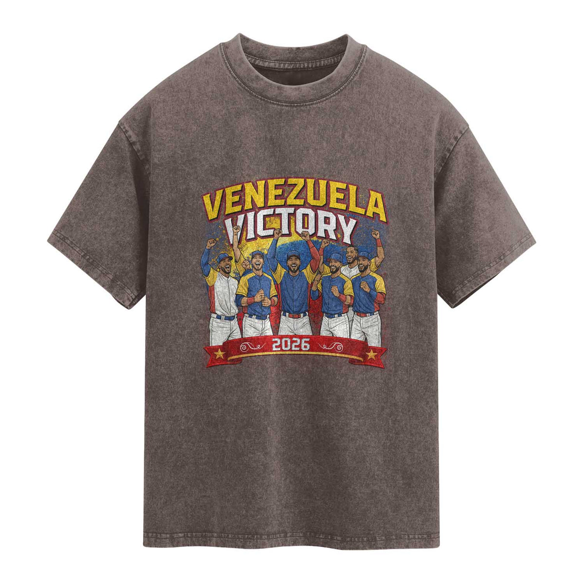 Venezuela Baseball Victory Washed Cotton T-Shirt Venezuelan Pride Gift