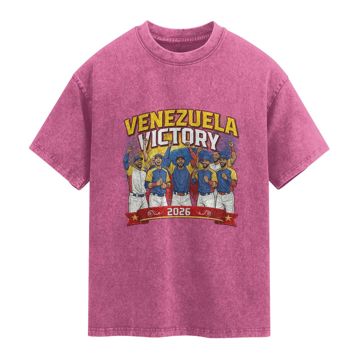 Venezuela Baseball Victory Washed Cotton T-Shirt Venezuelan Pride Gift