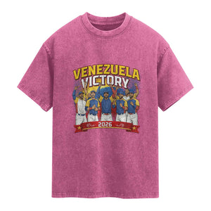 Venezuela Baseball Victory Washed Cotton T-Shirt Venezuelan Pride Gift