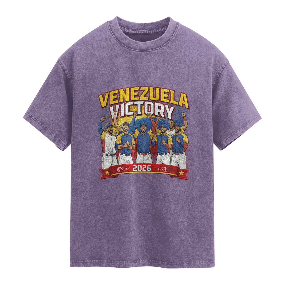 Venezuela Baseball Victory Washed Cotton T-Shirt Venezuelan Pride Gift