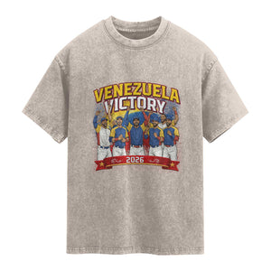 Venezuela Baseball Victory Washed Cotton T-Shirt Venezuelan Pride Gift