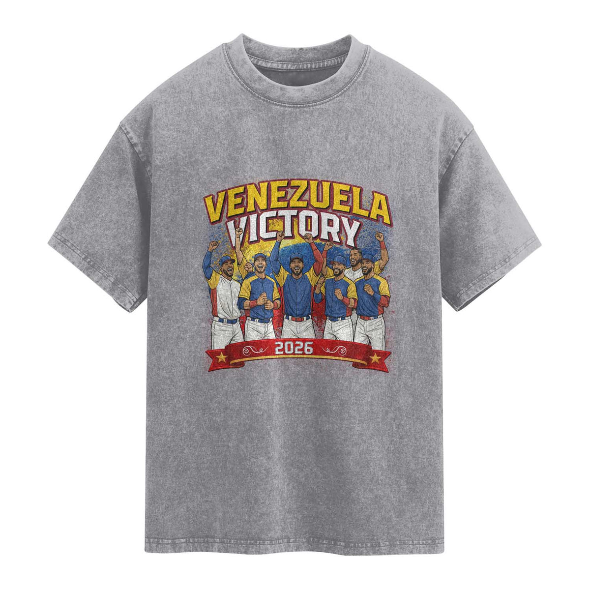 Venezuela Baseball Victory Washed Cotton T-Shirt Venezuelan Pride Gift