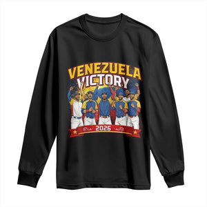Venezuela Baseball Victory Long Sleeve Shirt Venezuelan Pride Gift TS12 Black Print Your Wear