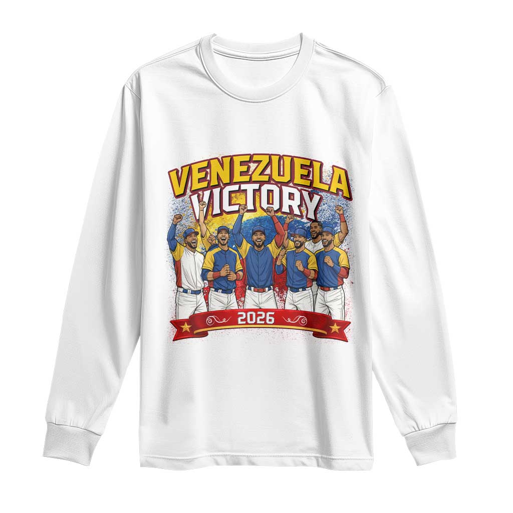 Venezuela Baseball Victory Long Sleeve Shirt Venezuelan Pride Gift TS12 White Print Your Wear