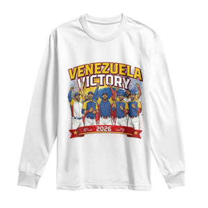 Venezuela Baseball Victory Long Sleeve Shirt Venezuelan Pride Gift TS12 White Print Your Wear
