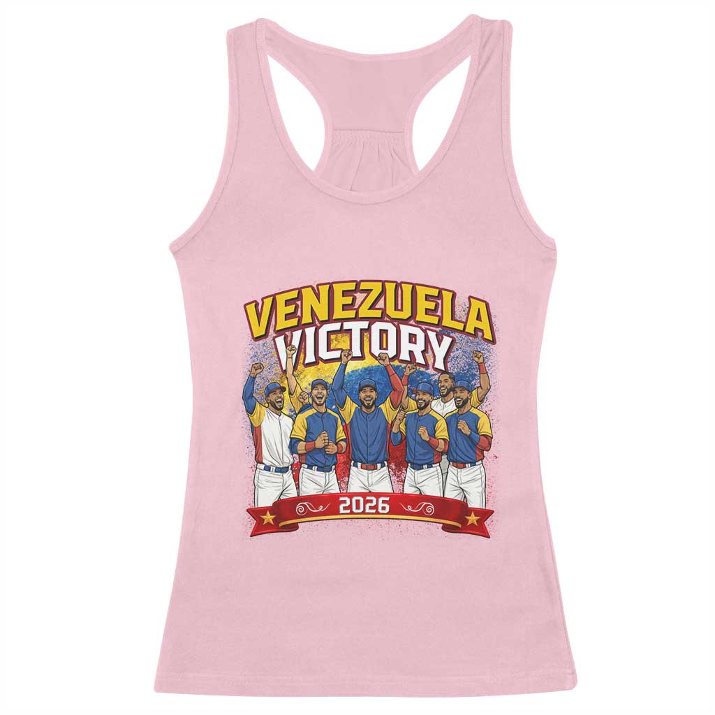 Venezuela Baseball Victory Racerback Tank Top Venezuelan Pride Gift TS12 Light Pink Print Your Wear